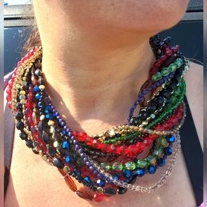 Joan Rivers vintage 15 strand beaded necklace